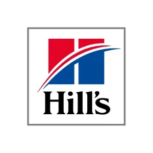 Logo oficial de Hill's Pet Nutrition con su característico símbolo rojo y azul sobre fondo blanco.